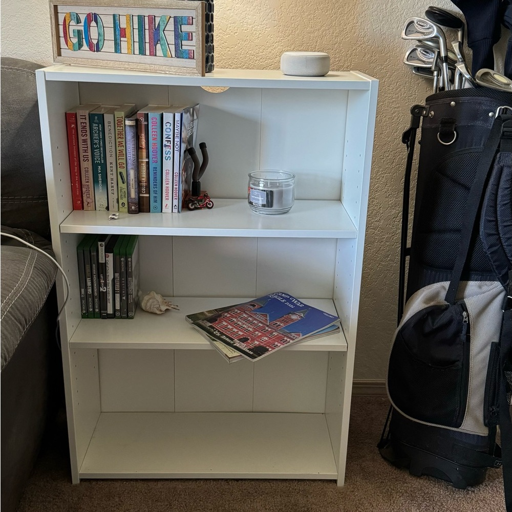 White Bookshelf Storage Unit